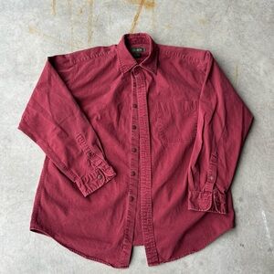 Vintage J. Crew Button Down Red Garment Dyed Men’s Large 90s Classic Fit
